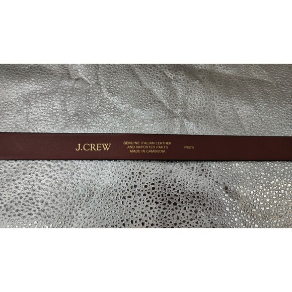J.Crew Womens Small Dark Nutmeg 100% Italian Leather Classic Belt NWT - Picture 4 of 13
